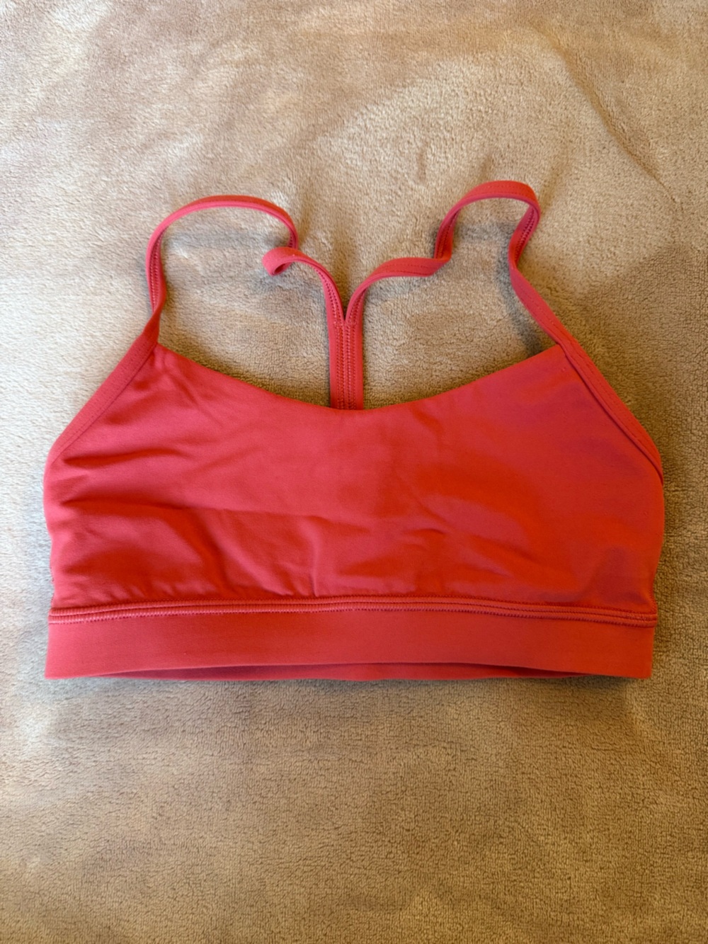 Lululemon Flow Y Light Support Sports desert red Bra - great condition